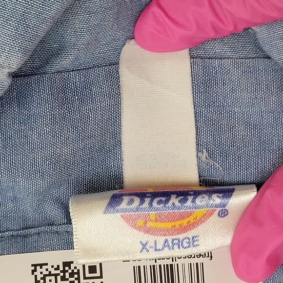 Vintage Dickies Work Button Shirt XL 26x31 Baggy Chambray - Picture 7 of 11